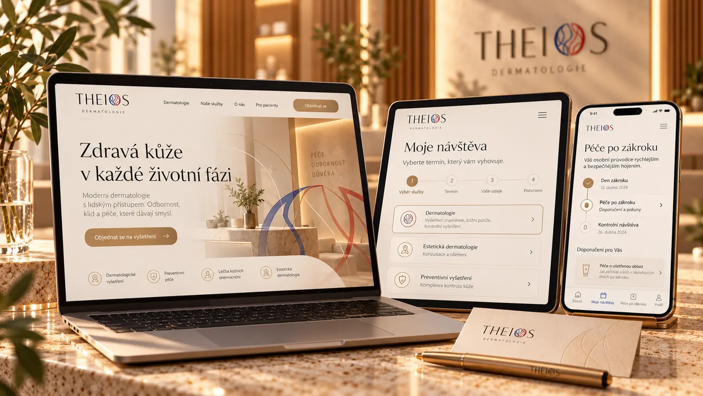 Digitální služby pro pacienta — návrhová vizualizace THEIOS