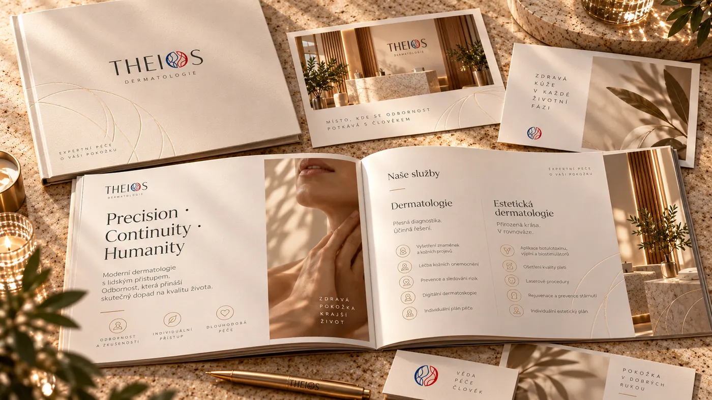 Podoba manuálu identity — návrhová vizualizace THEIOS